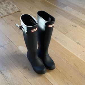 Hunter Classic Navy Blue Waterproof Boots EUC